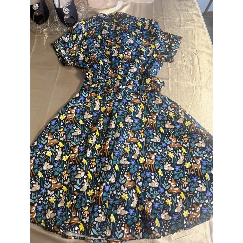 Whimsical Forrest Animal Print Dress Eva Rose Fairy Modcloth Rockabilly Whimsy - Picture 13 of 13